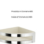 Portaoggetti doccia angolare modello Zante di Gedy in Cromall e ABS - Cromato/Bianco