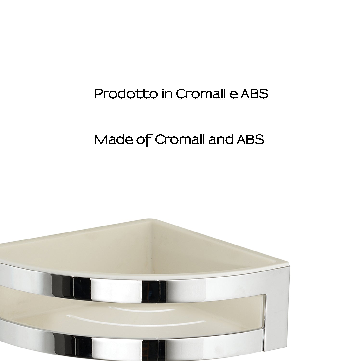 Portaoggetti doccia angolare modello Zante di Gedy in Cromall e ABS - Cromato/Bianco