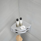 Portaoggetti doccia angolare modello Zante di Gedy in Cromall e ABS - Cromato/Bianco