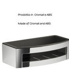 Portaoggetti doccia rettangolare modello Zante di Gedy in Cromall e ABS - Cromato/Nero