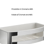 Portaoggetti doccia rettangolare modello Zante di Gedy in Cromall e ABS - Cromato/Bianco