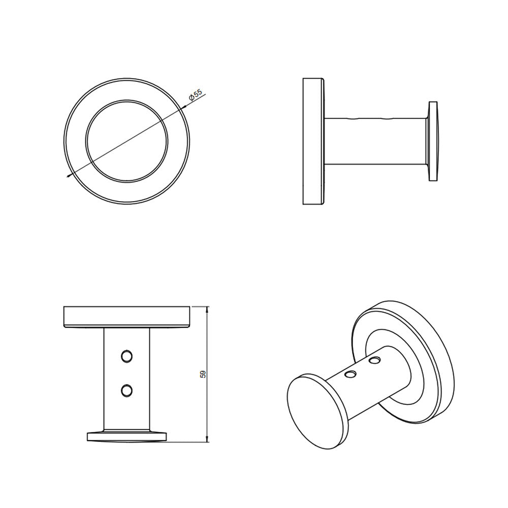 Appendino a muro in ottone cromato della collezione 'Architect s+' by Cosmic cm 5