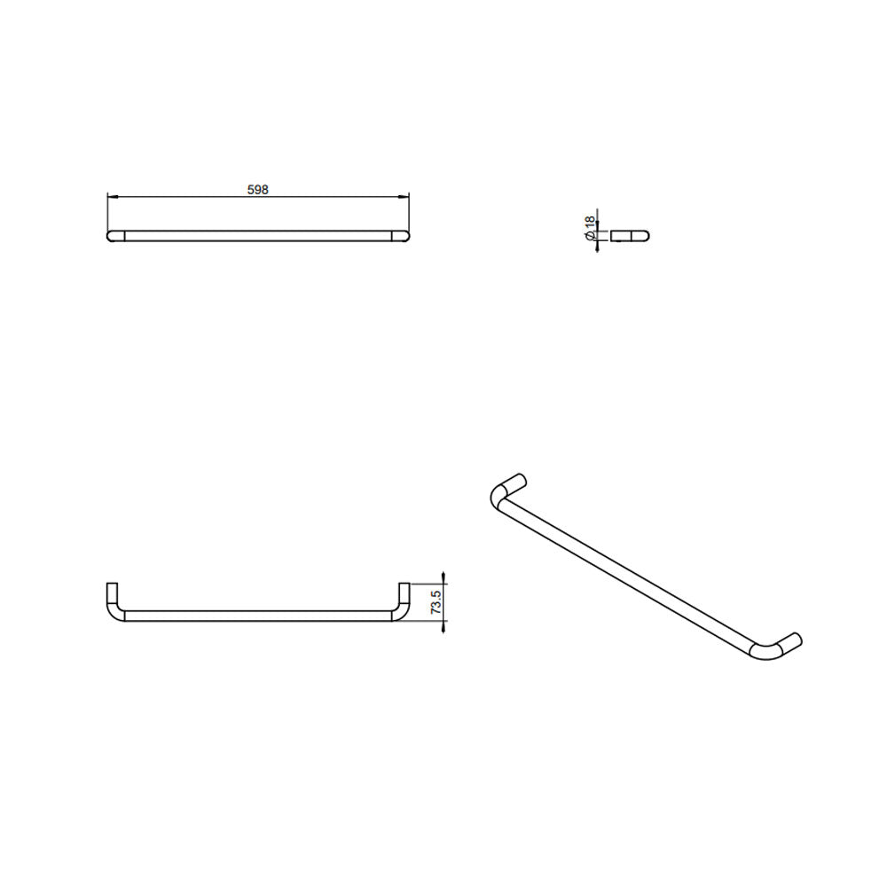 Porta asciugamani a muro in ottone della collezione 'Black & White' by Cosmic - Bianco satinato 7