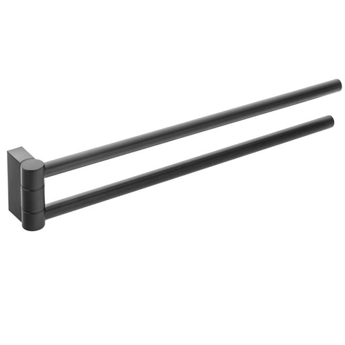 Porta asciugamani sospeso a snodo doppio in ottone della collezione 'Black & White' by Cosmic - Nero satinato 41x5