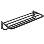 Mensola porta asciugamani sospeso in ottone della collezione 'Black & White' by Cosmic - Nero satinato 60x25x11 cm