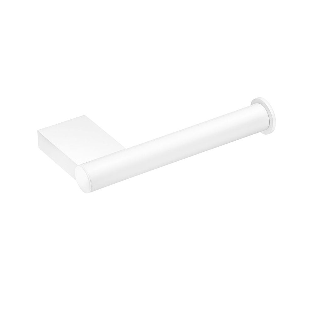 Porta rotolo sospeso in ottone senza coperchio della collezione 'Black & White' by Cosmic - Bianco satinato 17x8