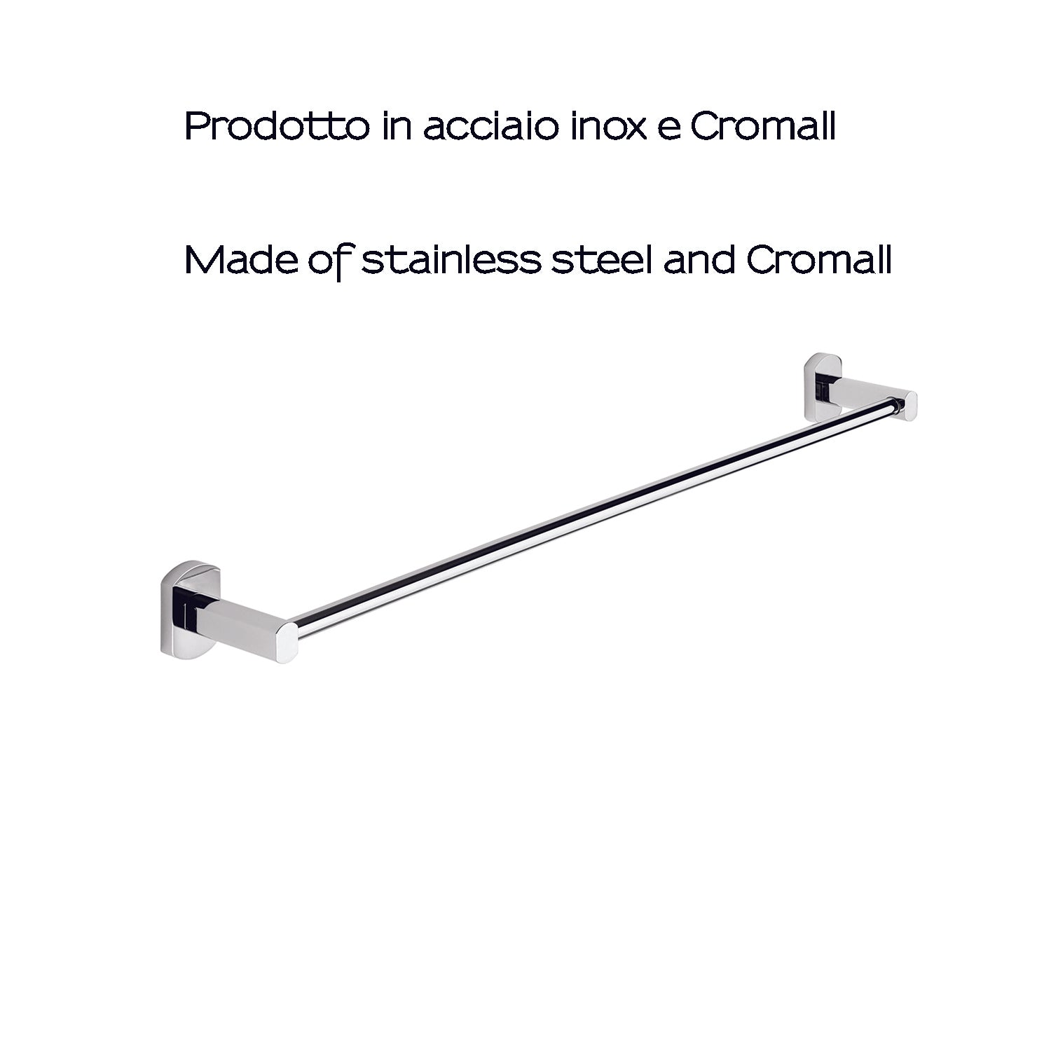 Porta asciugamani 60 cm a parete di Gedy serie Edera Plus - Cromato