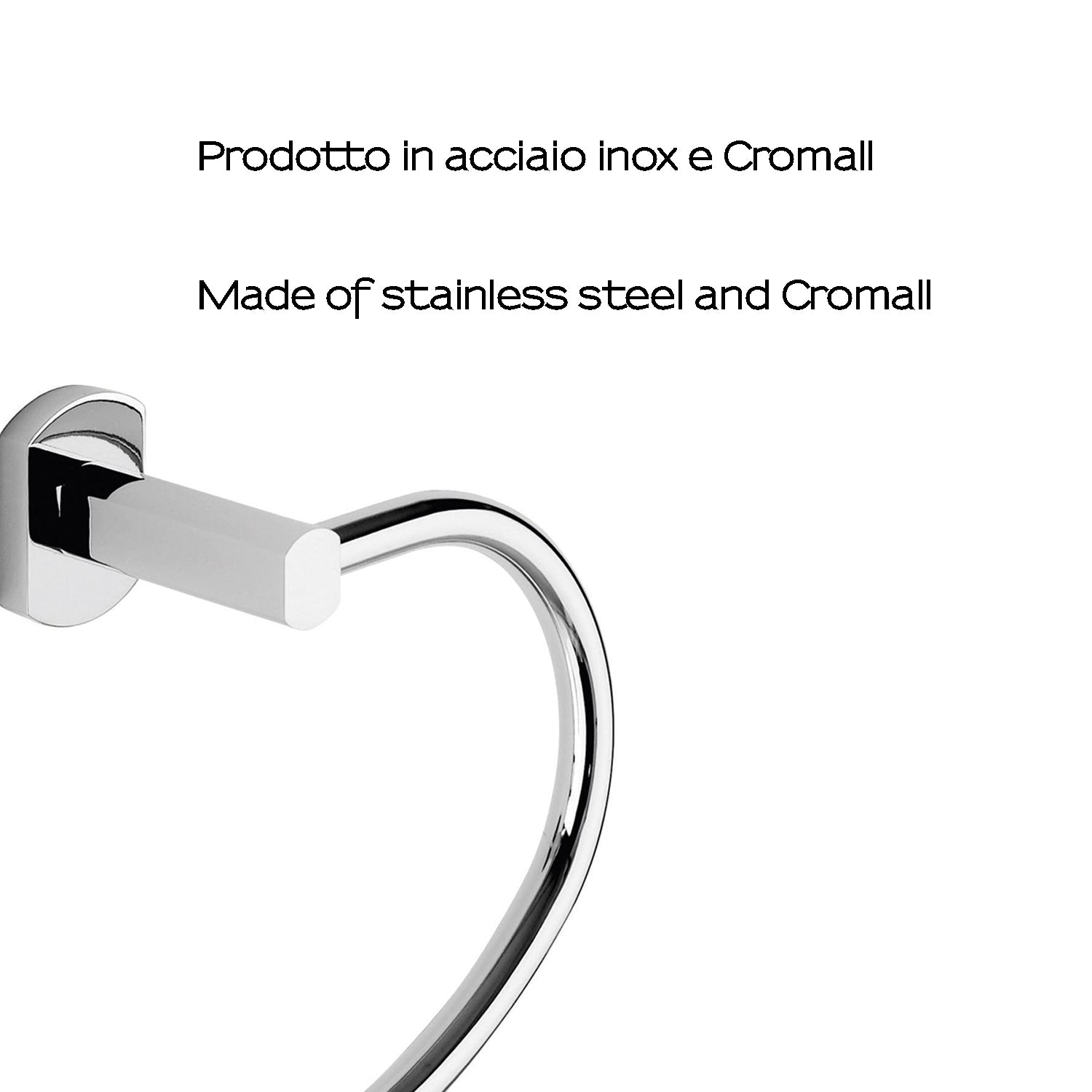 Porta asciugamani ad anello con installazione a parete di Gedy serie Edera Plus - Cromato