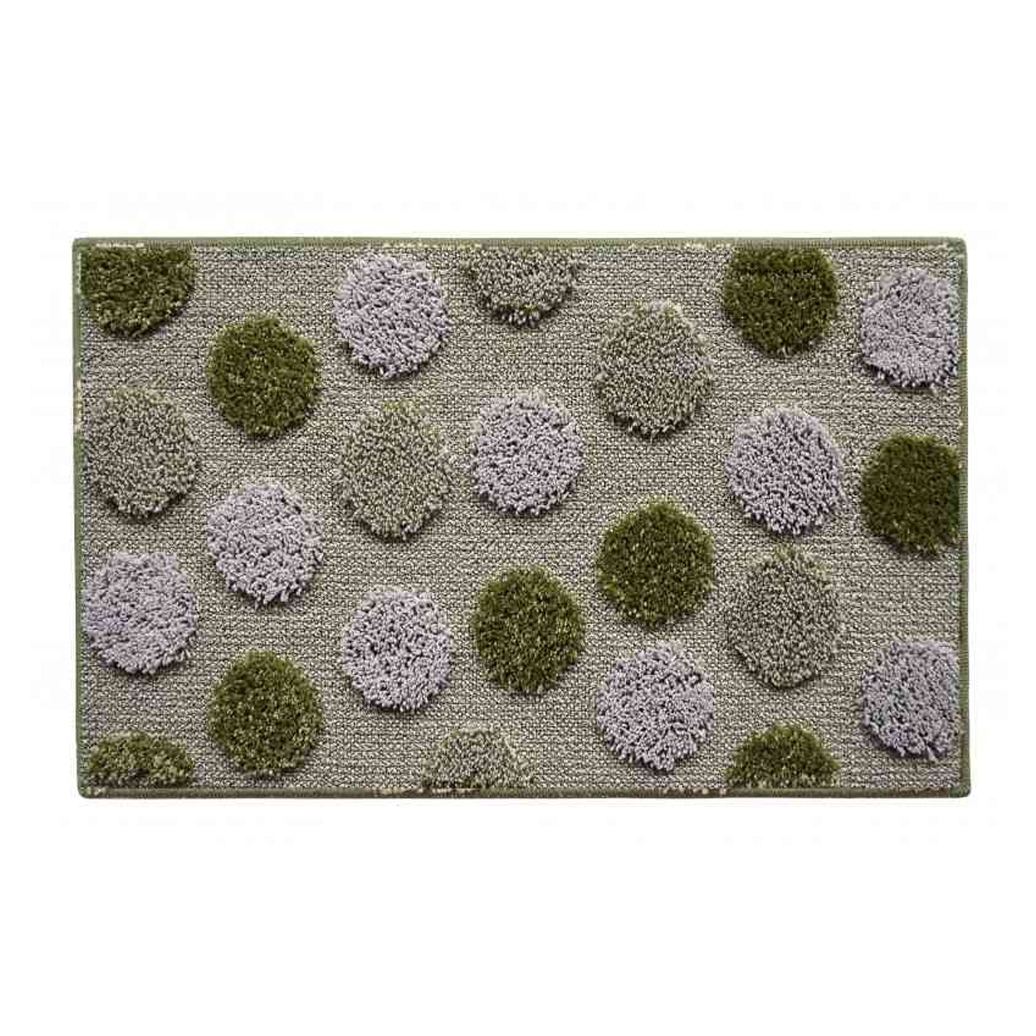 Tappeto bagno con fantasia a pois e retro antiscivolo cm 50x80 Verde