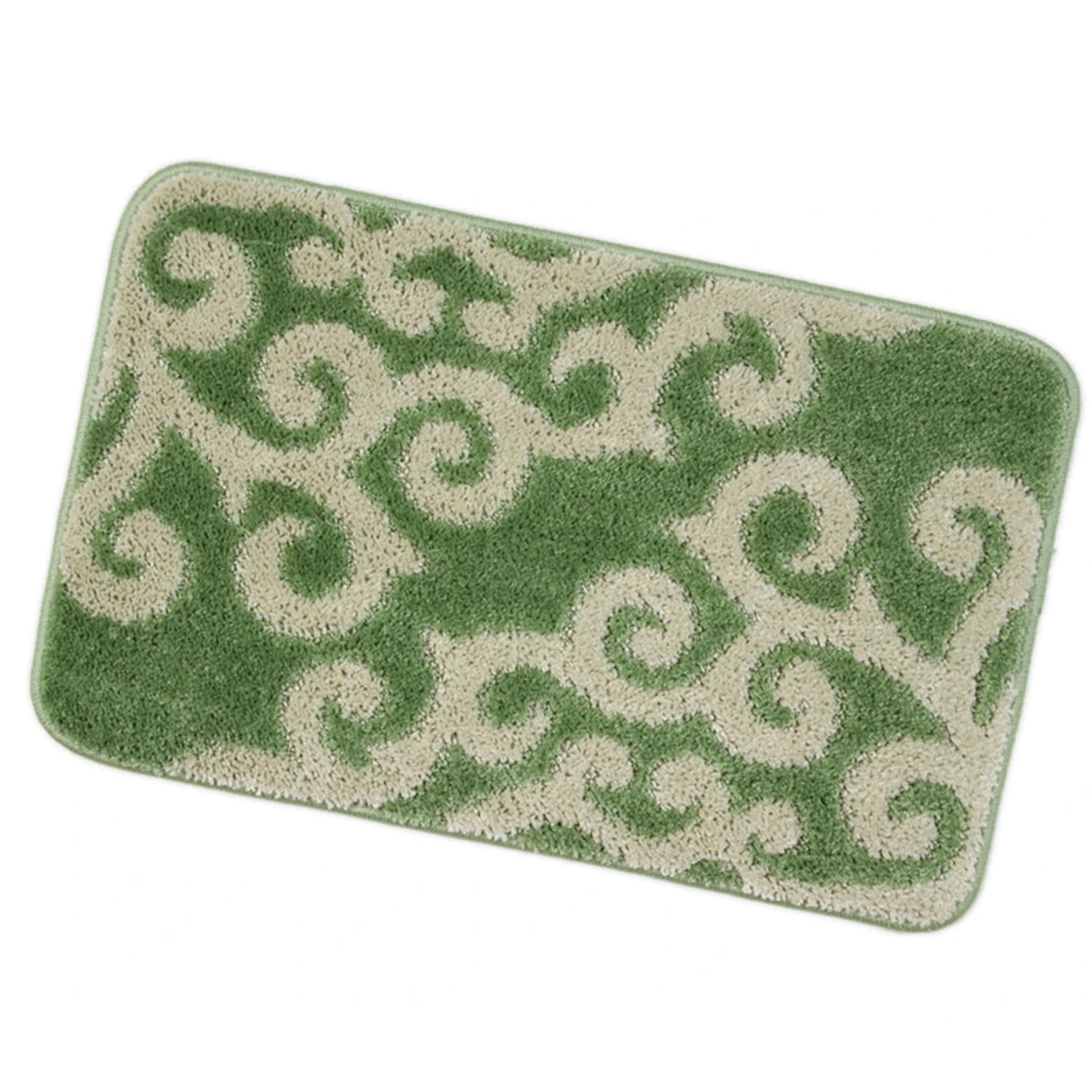 Tappeto bagno con fantasia arabesca e retro antiscivolo cm 50x80 Verde