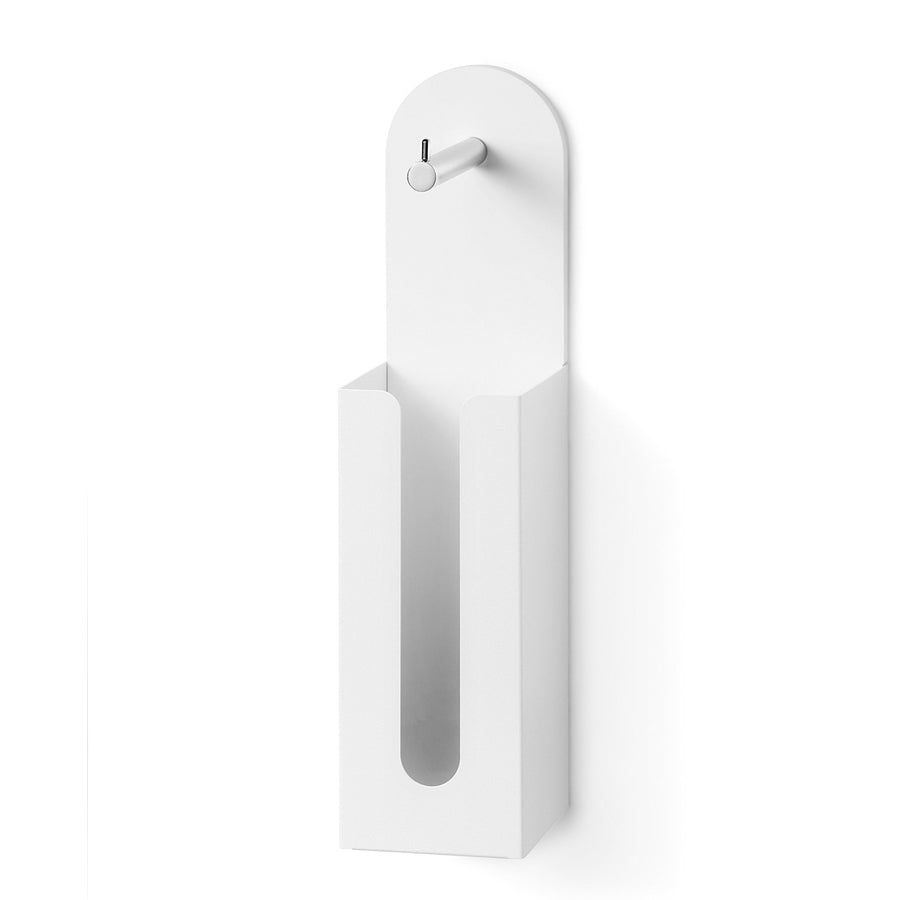Porta Carta Igienica con Riserva per Rotoli in Alluminio e Mattstone Bianco Lineabeta collezione Saeta