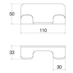 Appendino Bagno a Muro Doppio Gancio in Alluminio Verniciato Nero Lineabeta