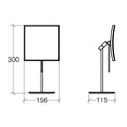 Specchio ingranditore quadrato da appoggio Lineabeta Mevedo con snodo per rotazione 3x