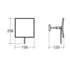 Specchio ingranditore quadrato 3x da parete Lineabeta Mevedo