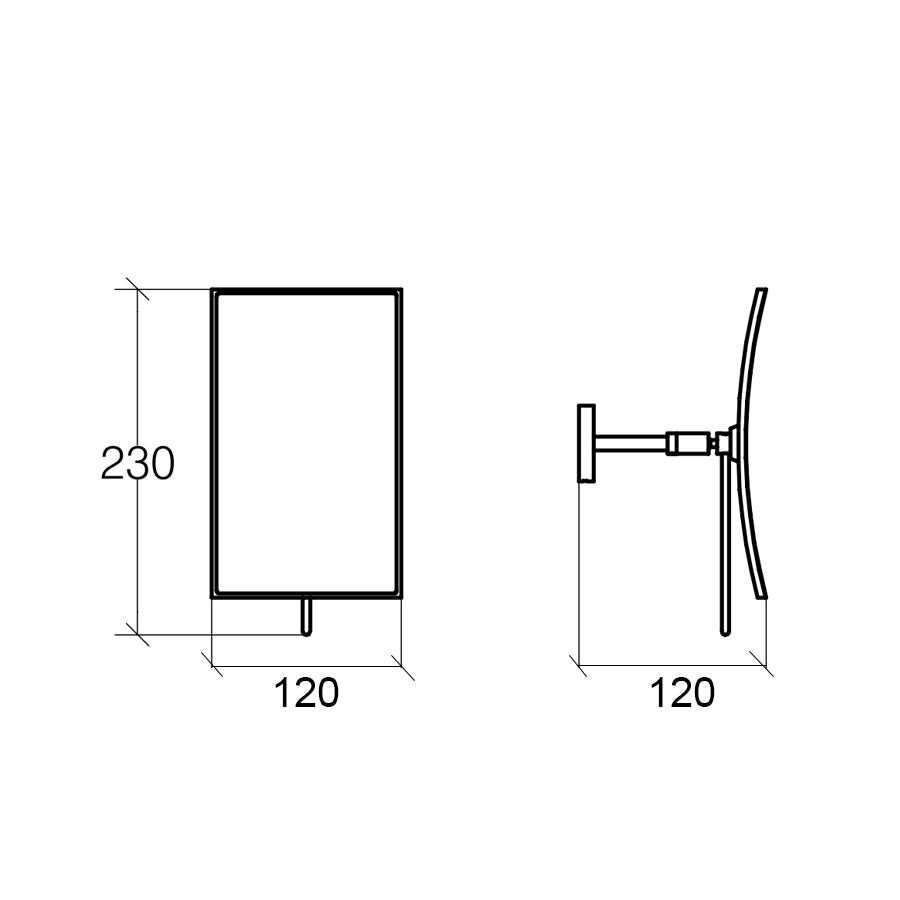 Specchio ingranditore rettangolare 3x da parete Lineabeta Mevedo