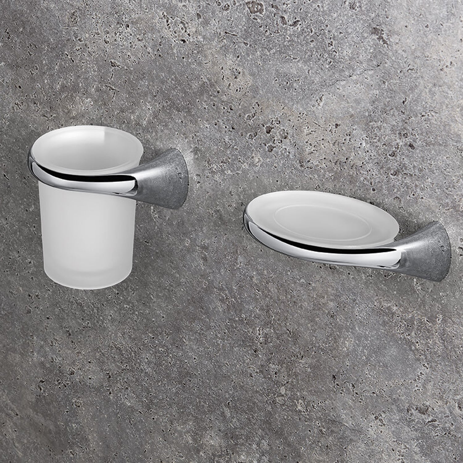Porta bicchiere sinistro a muro collezione Link di Colombo Design