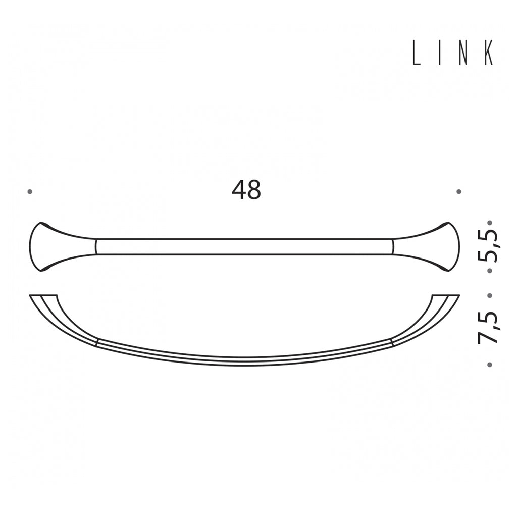Porta salviette 48cm collezione Link di Colombo Design