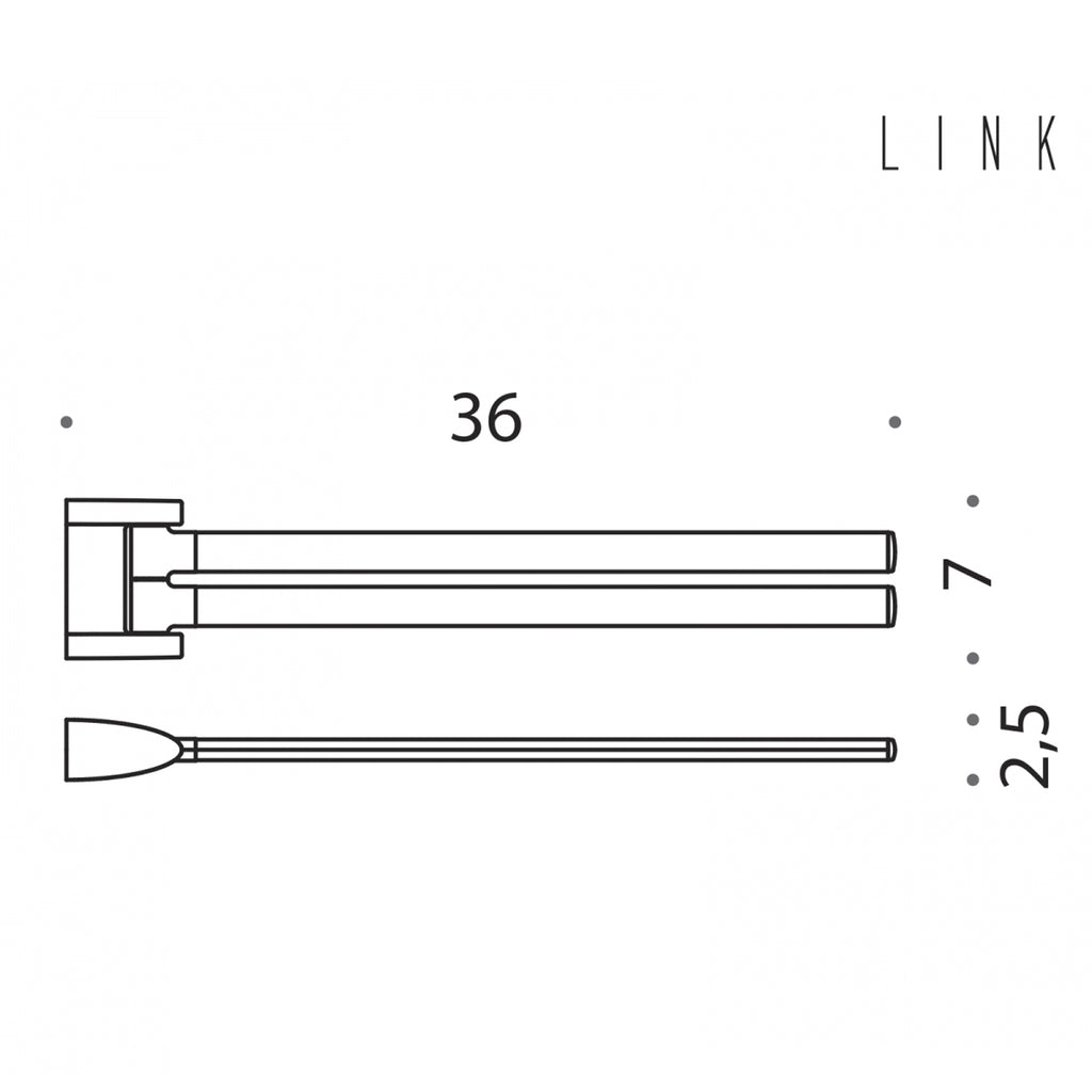 Porta salvietta doppio a snodo collezione Link di Colombo Design