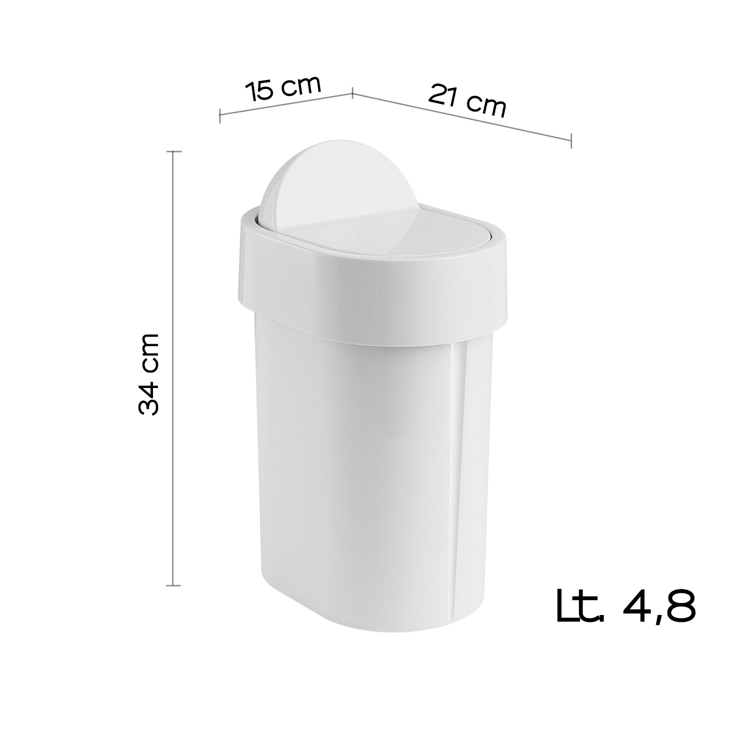 Portarifiuti da appoggio di Gedy serie Junior - Bianco