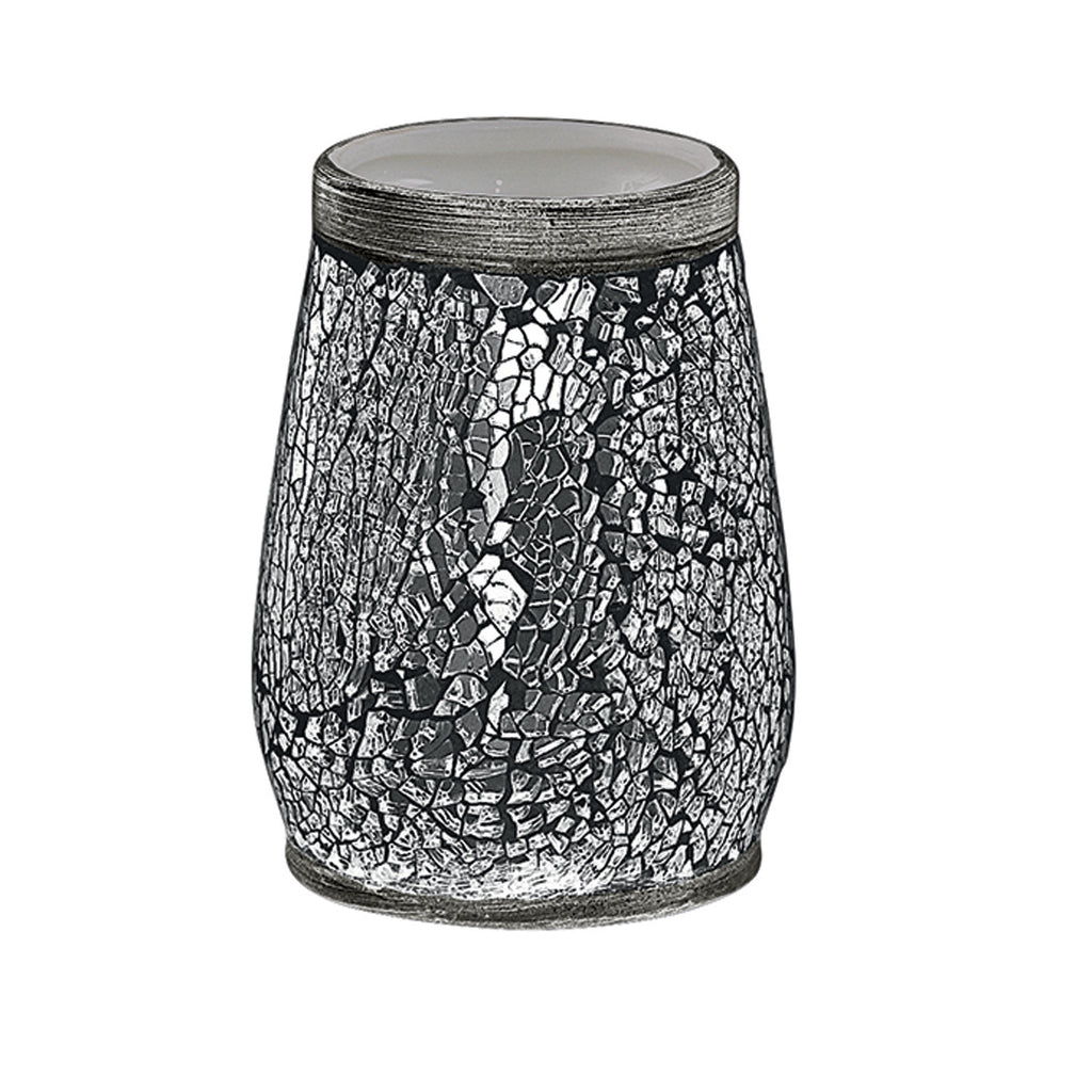 Portaspazzolini in ceramica e vetro di Gedy serie Myosotis - Argento