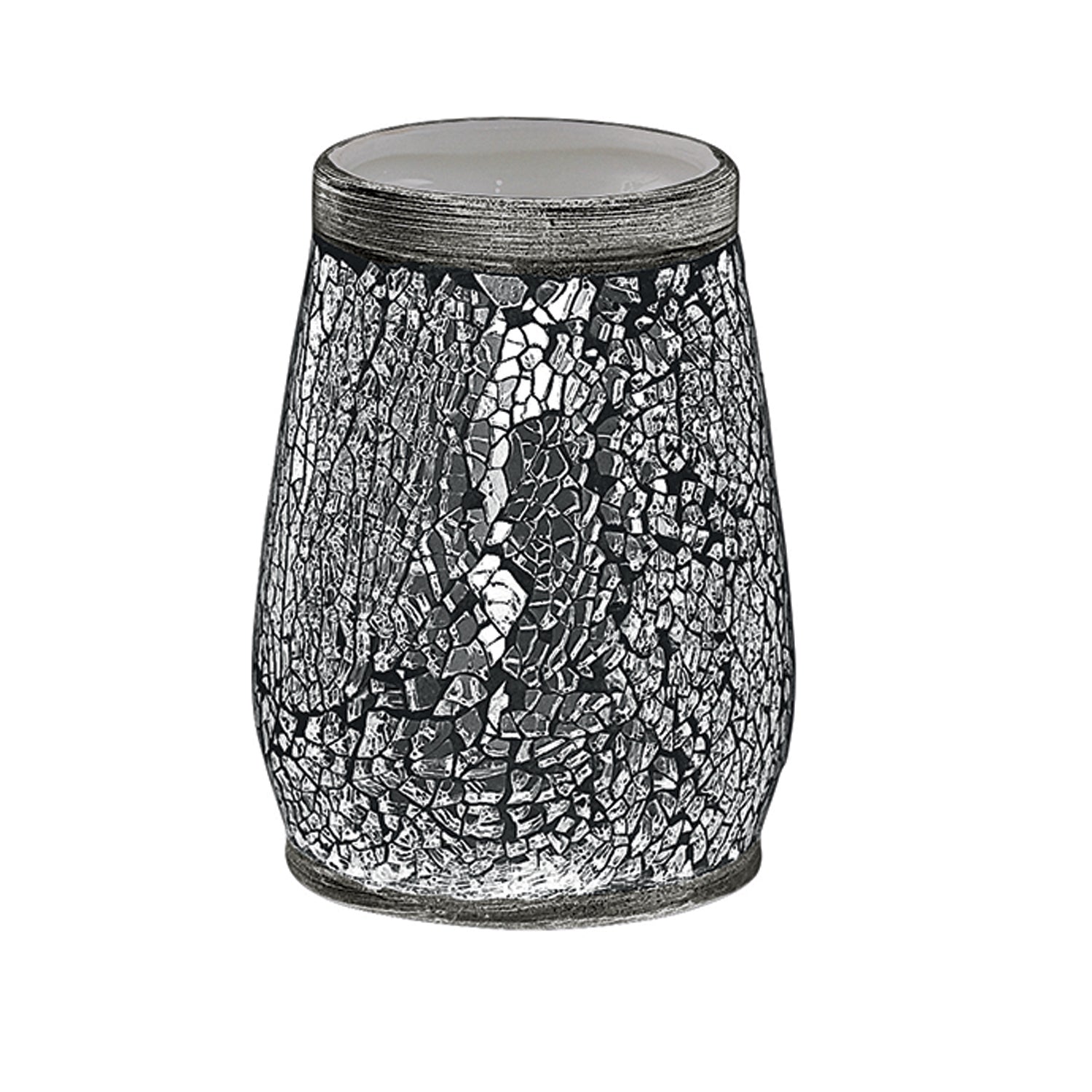 Portaspazzolini in ceramica e vetro di Gedy serie Myosotis - Argento