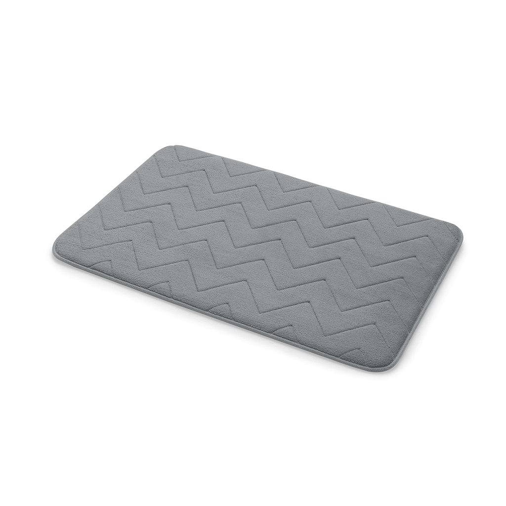 Tappeto 50x80 in memory foam con fondo antiscivolo Mousse di Gedy - Grigio