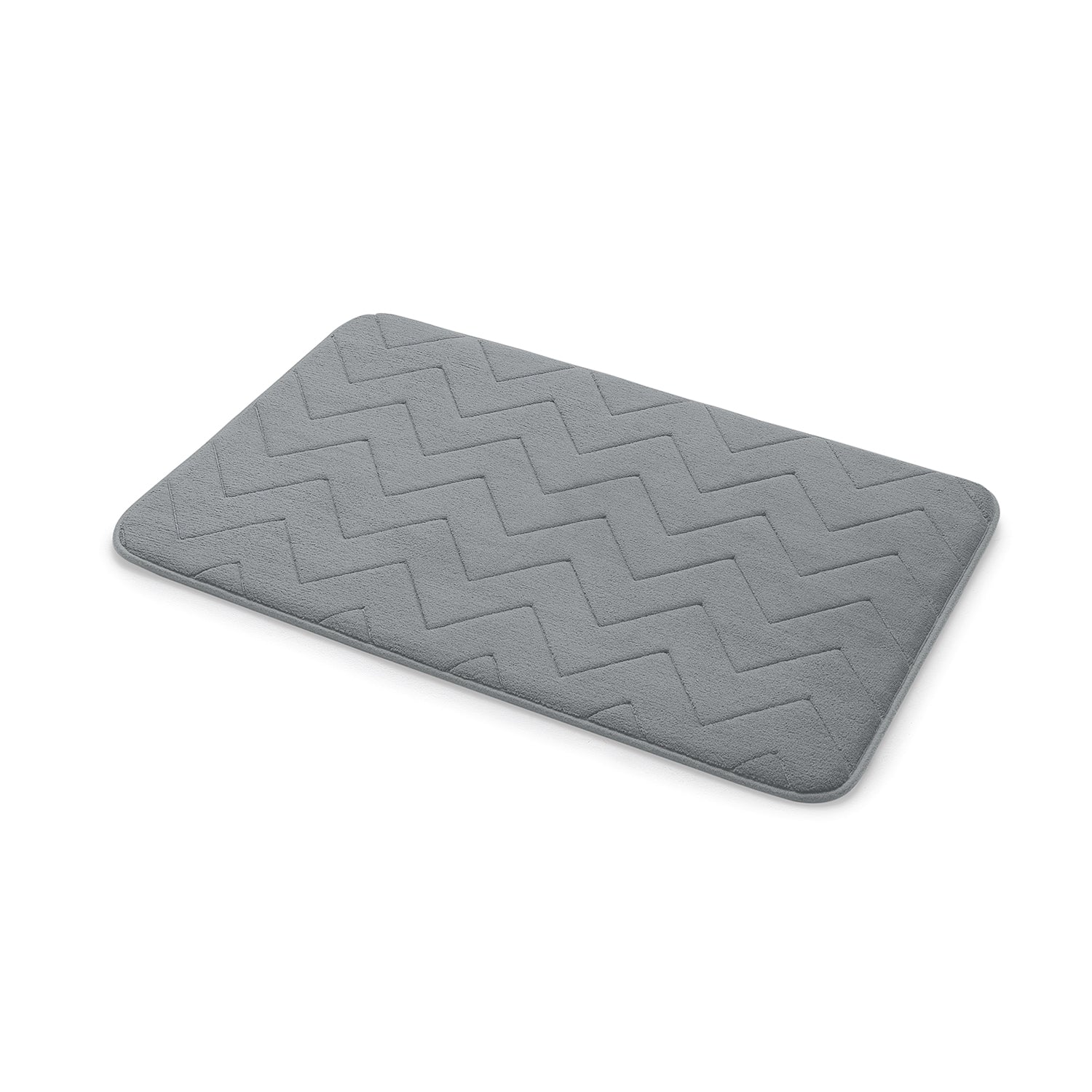 Tappeto 50x80 in memory foam con fondo antiscivolo Mousse di Gedy - Grigio