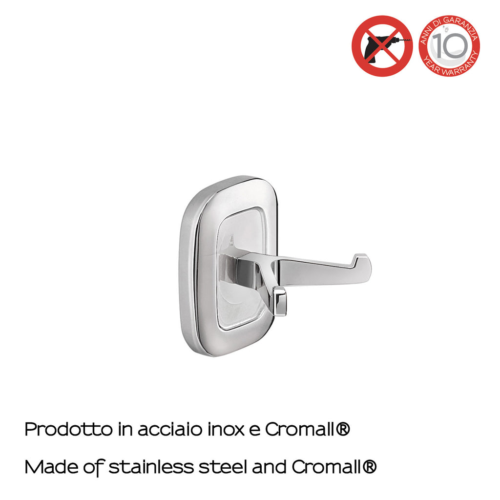 Appendiabiti doppio a parete di Gedy serie Everest - Cromato