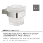 Portaspazzolini in Acciaio Inox AISI 304 e Cromall Maui di Gedy - Spazzolato