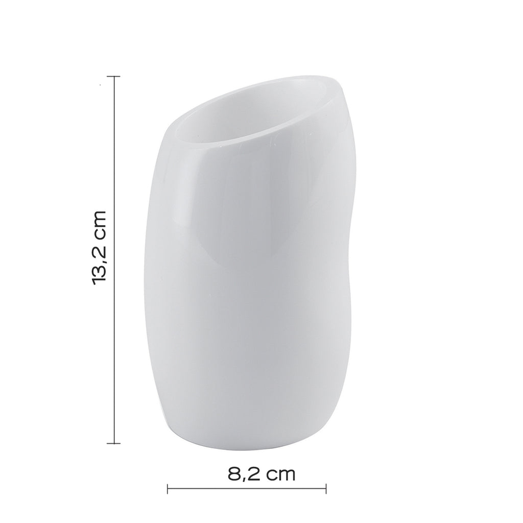 Portaspazzolini da appoggio Gedy serie Iside - Bianco Lucido