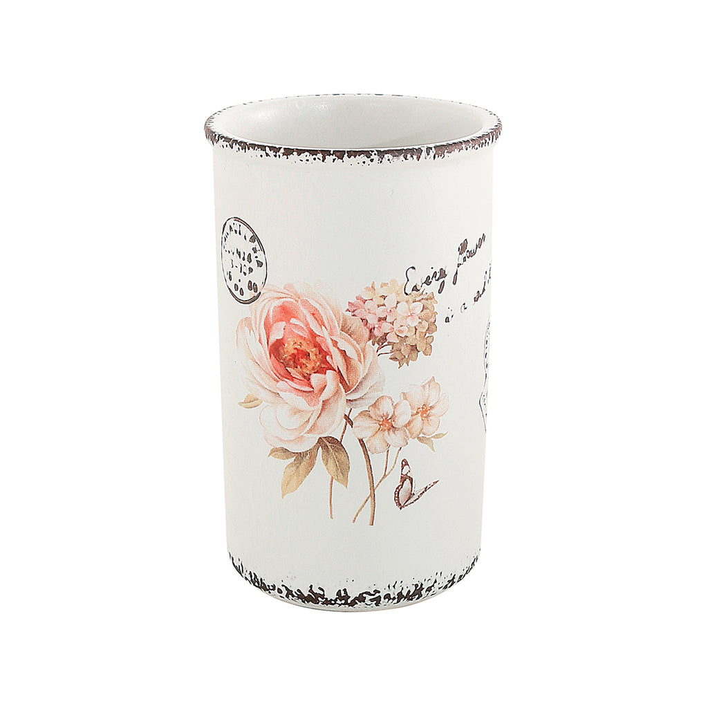 Portaspazzolini da appoggio in ceramica Gedy serie Clothilde - Bianco