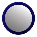 Specchio da bagno ingranditore rotondo con ventosa colore blu