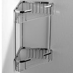 Griglia doccia ad angolo con doppio ripiano 19x19 in ottone cromato lucido ARES