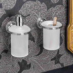 Spandisapone in ottone cromato e vetro acidato collezione Hermitage di Colombo Design