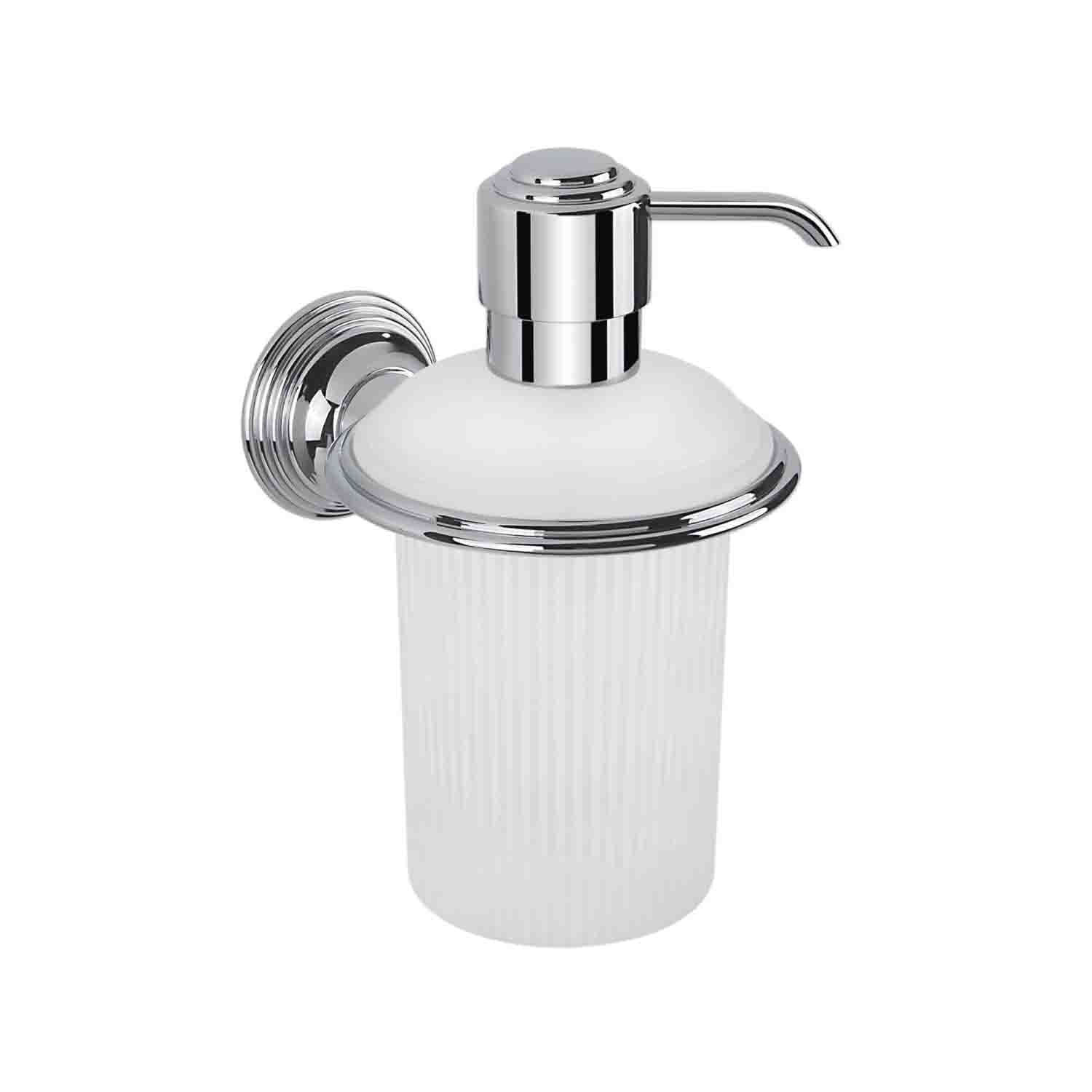 Spandisapone in ottone cromato e vetro acidato collezione Hermitage di Colombo Design