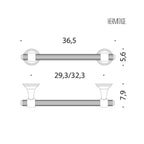 Porta salvietta 36cm in ottone cromato collezione Hermitage di Colombo Design