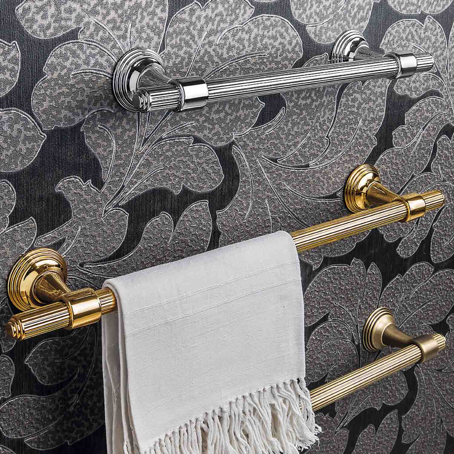 Porta salvietta 66cm in ottone cromato collezione Hermitage di Colombo Design