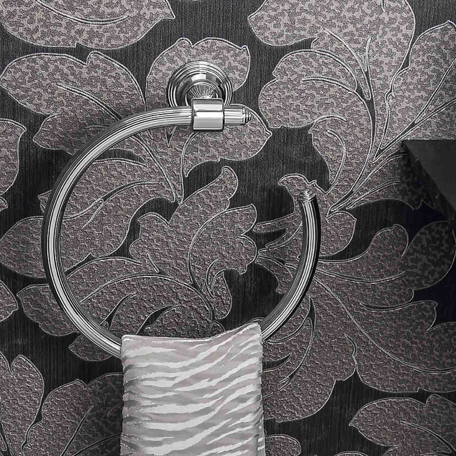 Porta salvietta ad anello in ottone cromato collezione Hermitage di Colombo Design