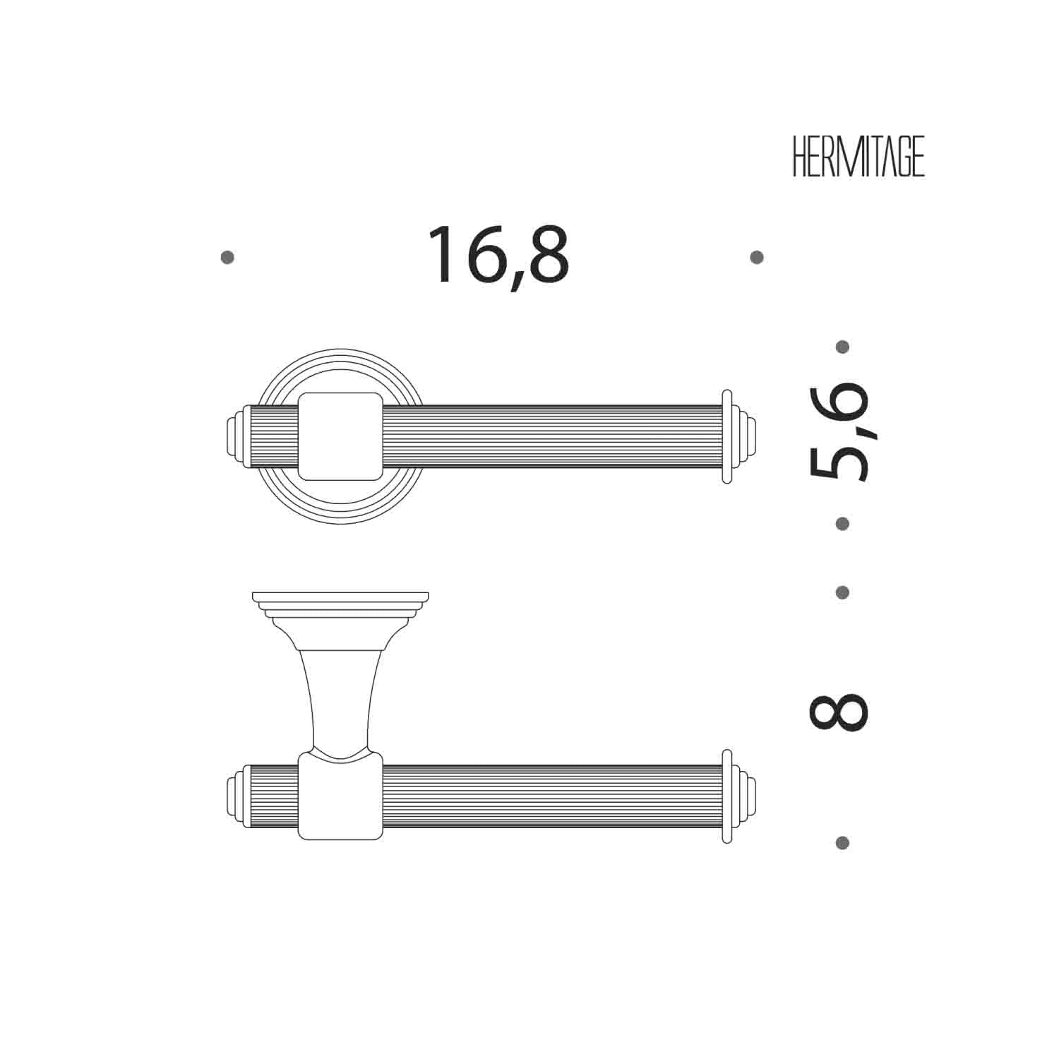 Porta rotolo in ottone cromato collezione Hermitage di Colombo Design