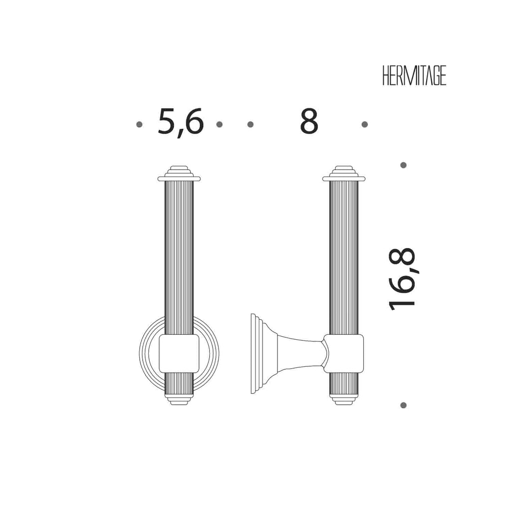Porta rotolo verticale in ottone cromato collezione Hermitage di Colombo Design