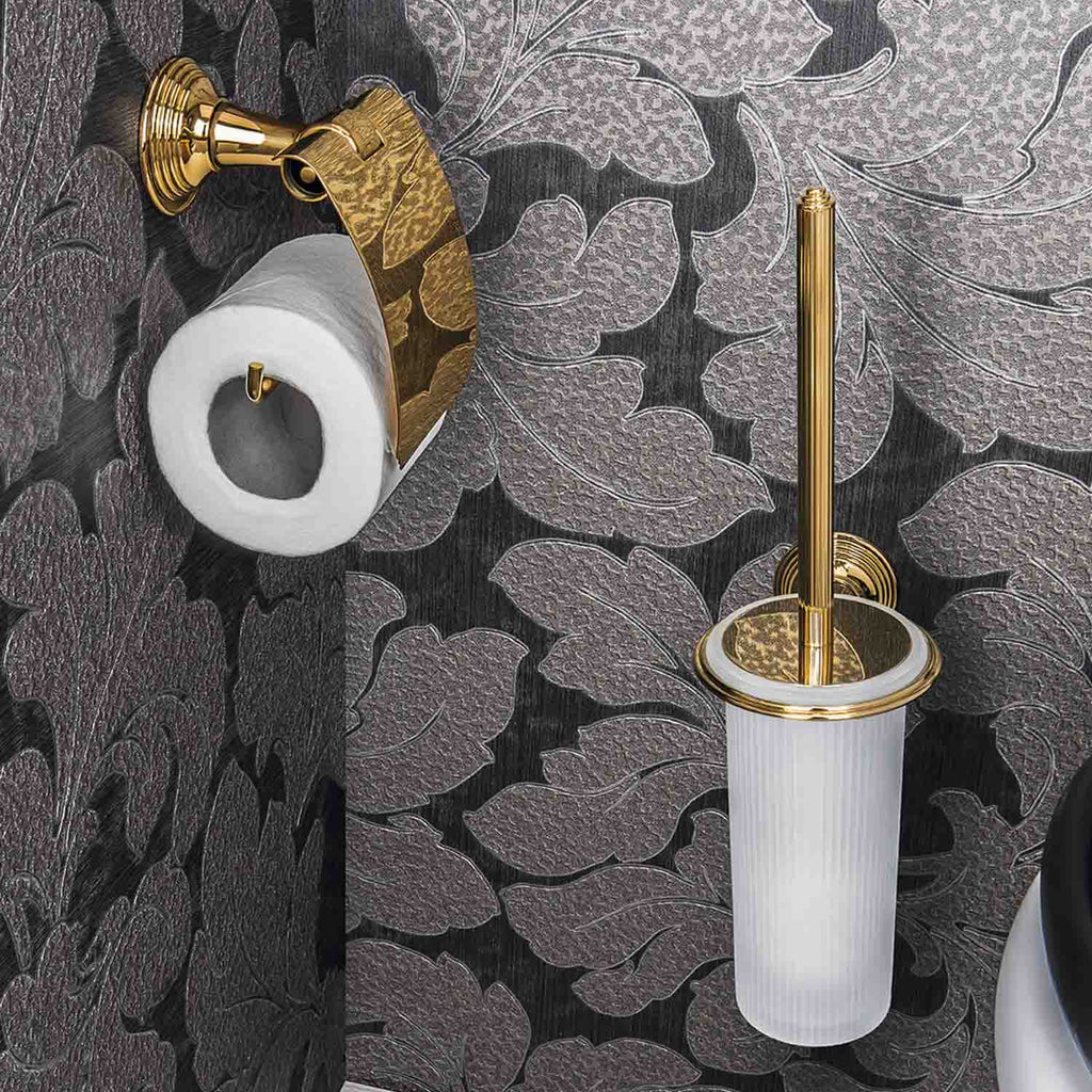 Porta rotolo coperto in ottone cromato collezione Hermitage di Colombo Design