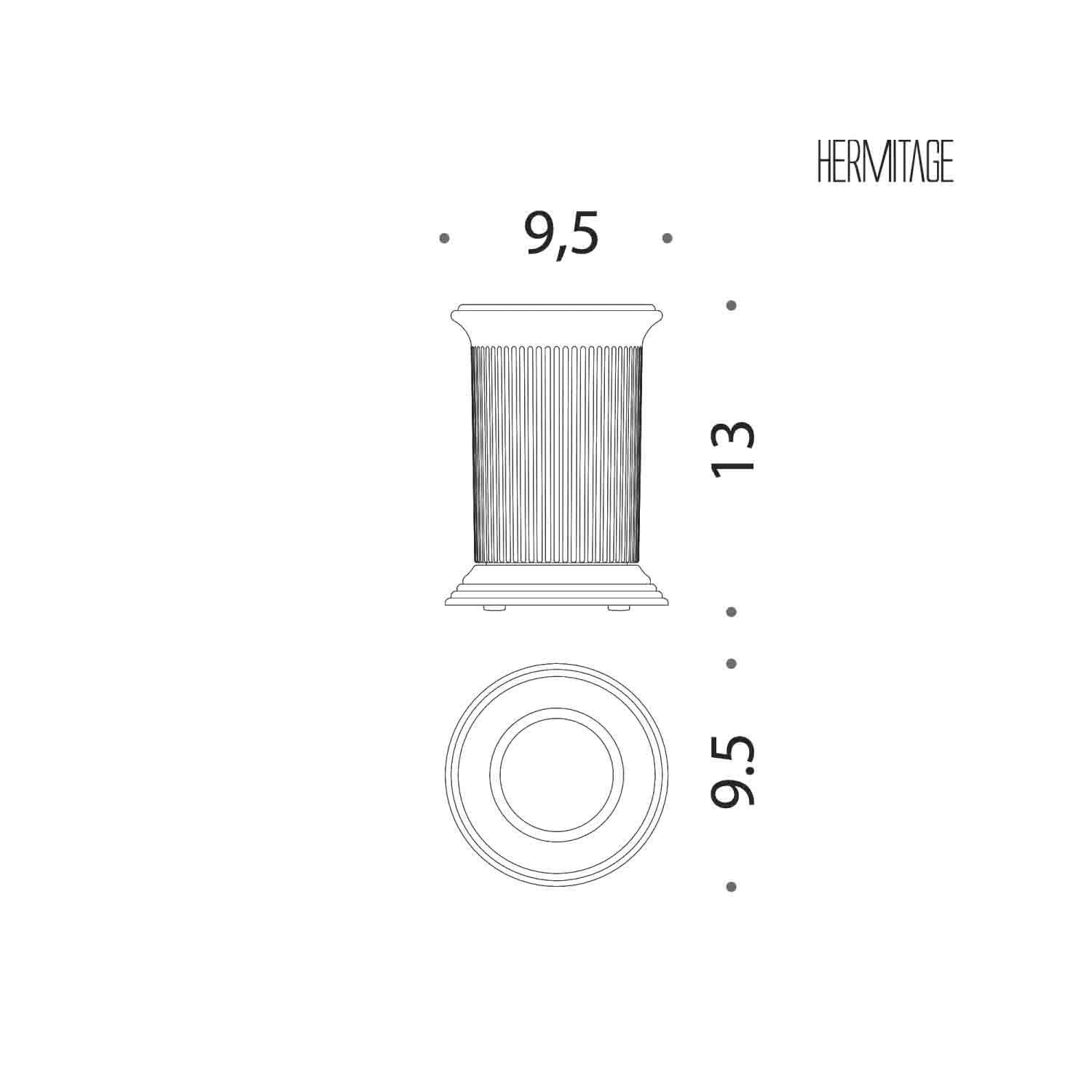 Porta bicchiere d'appoggio in ottone cromato e vetro acidato collezione Hermitage di Colombo Design