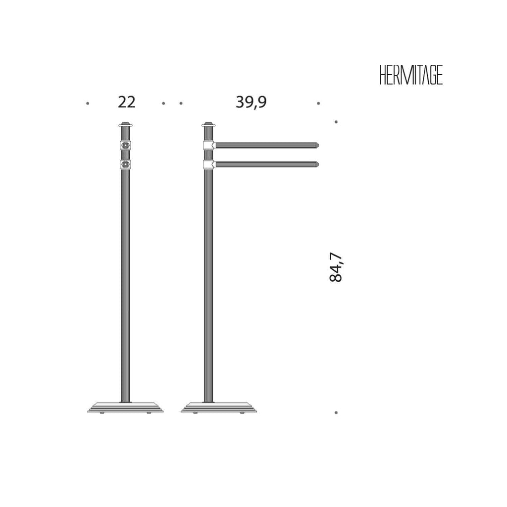 Piantana in ottone cromato Hermitage di Colombo Design