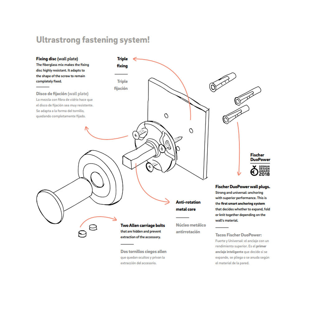 Appendino a muro in ottone verniciato della collezione 'Architect s+' by Cosmic cm 5