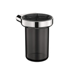 Porta spazzolino nero sospeso con supporto in ottone cromato della collezione 'Architect s+' by Cosmic