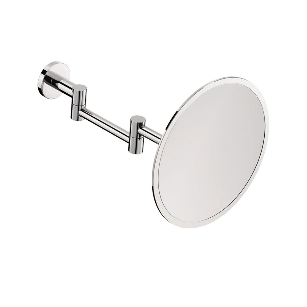 Specchio ingranditore a muro con supporto in ottone cromato della collezione 'Architect s+' by Cosmic