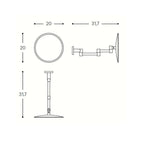 Specchio ingranditore a muro con supporto in ottone cromato della collezione 'Architect s+' by Cosmic