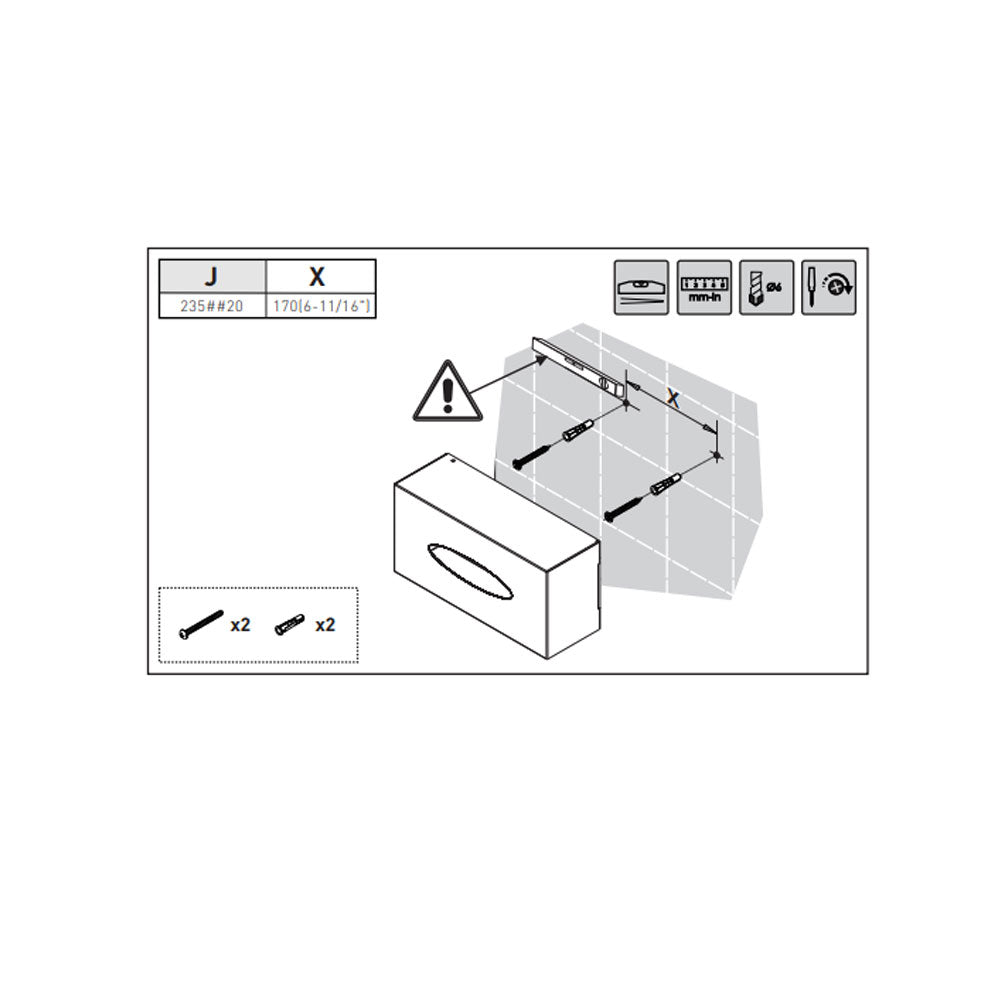 Cofanetto Kleenex sospeso in acciaio cromato della collezione 'Architect s+' by Cosmic