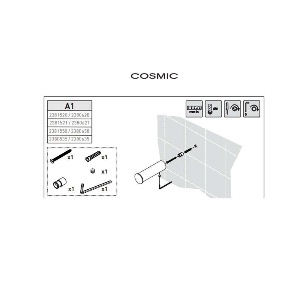 Porta rotolo sospeso in ottone senza coperchio della collezione 'Black & White' by Cosmic - Bianco satinato 4x12
