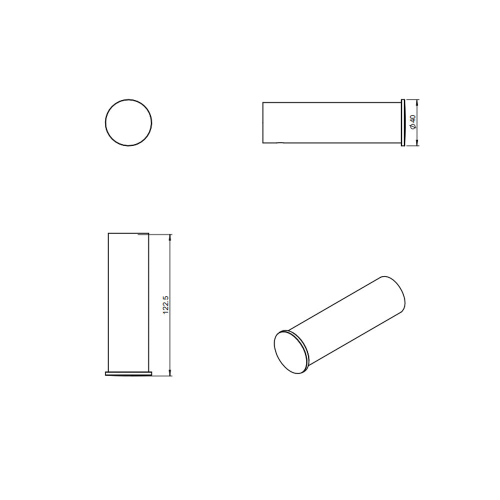 Porta rotolo sospeso in ottone senza coperchio della collezione 'Black & White' by Cosmic - Nero satinato 4x12